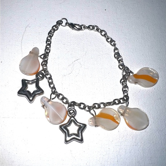Charm Bracelet Silver Tone Star & Faux Stone‎ Beads Fashion Jewelry - Picture 2 of 3